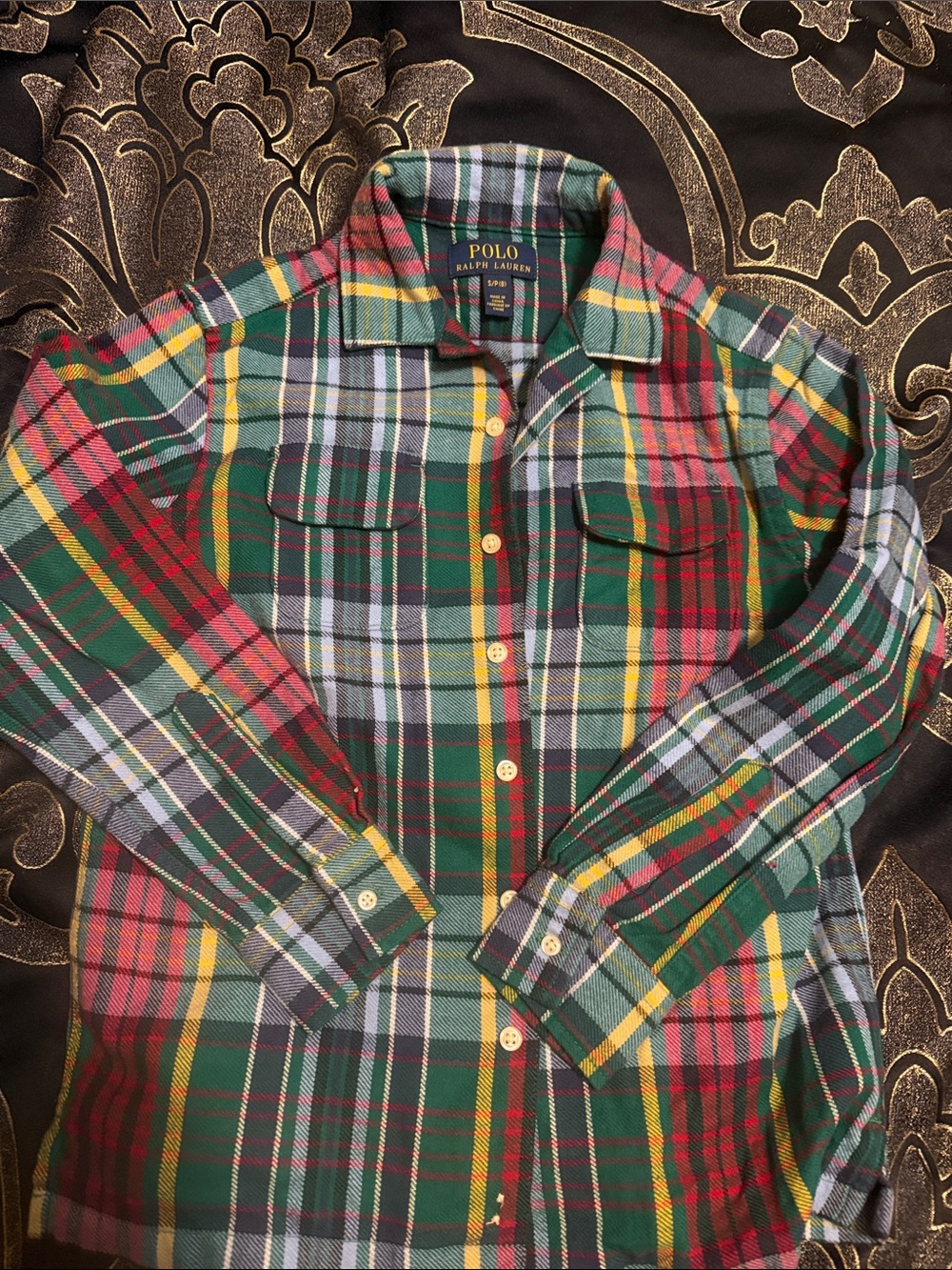 Polo by Ralph Lauren Green Red Yellow Multi-Color Plaid Button-Up Shirt